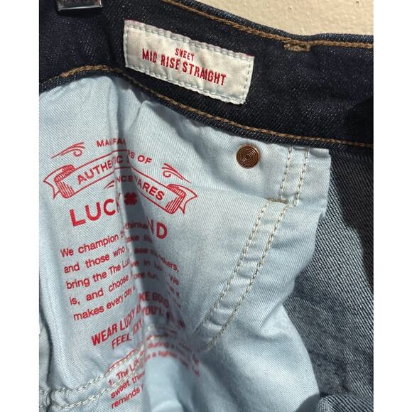 Lucky Brand Women's Dark Wash Sweet Mid-Rise Straight Jeans Size 16 - Picture 6 of 7